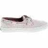 Sperry Crest Boat Seersucker Boat Shoes - Womens Coral White