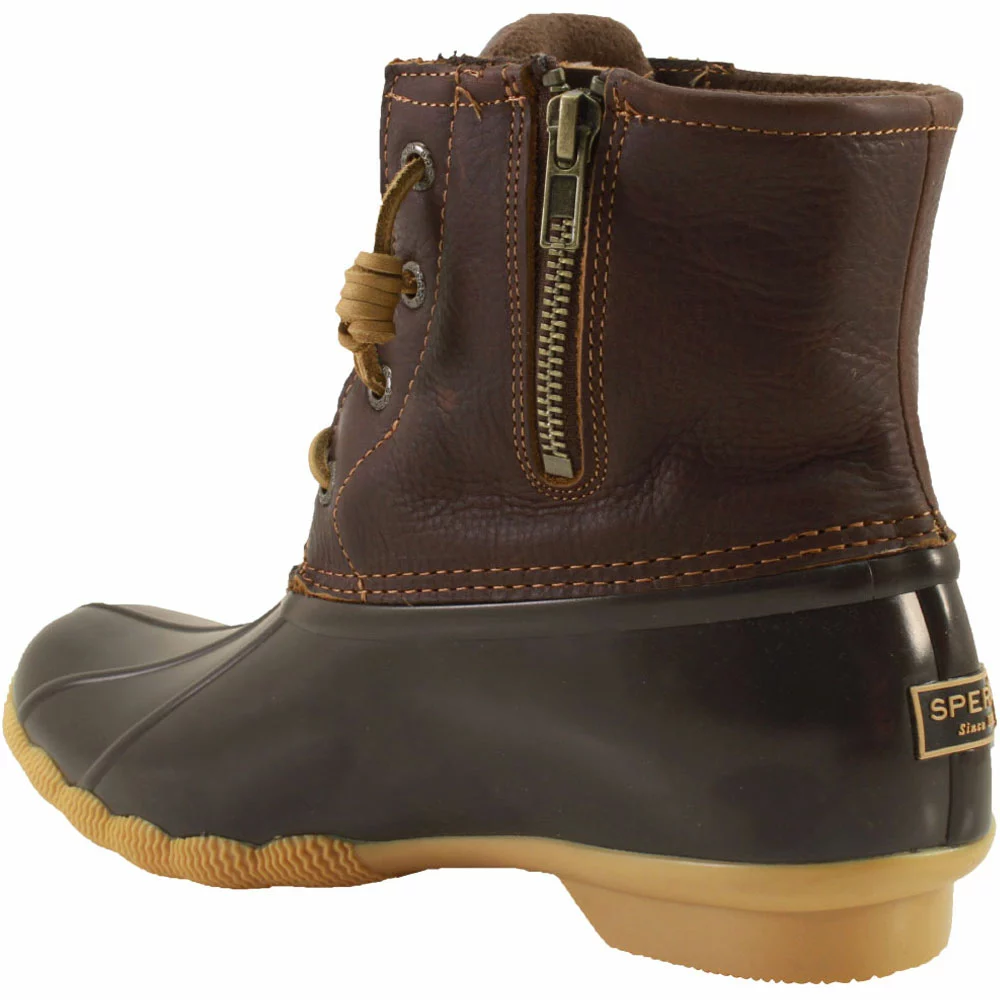 Sperry Saltwater Rubber Boots - Womens Saltwater Tan Dark Brown - Image 3