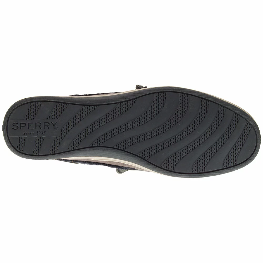 Sperry Songfish Suede Wool Boat Shoes - Womens Navy - Image 4