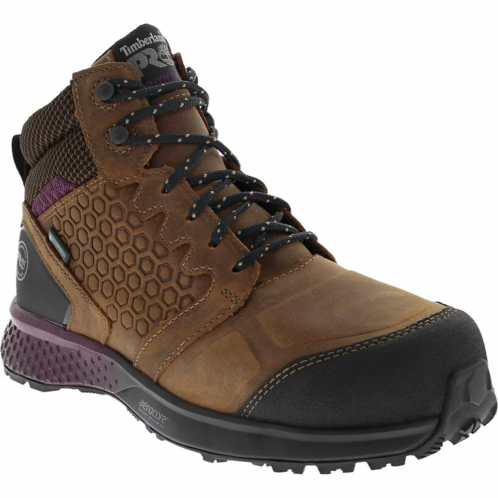 Timberland Pro Boots Timberland PRO Reaxion Mid Composite Toe Work Boots - Womens Brown - Image 2