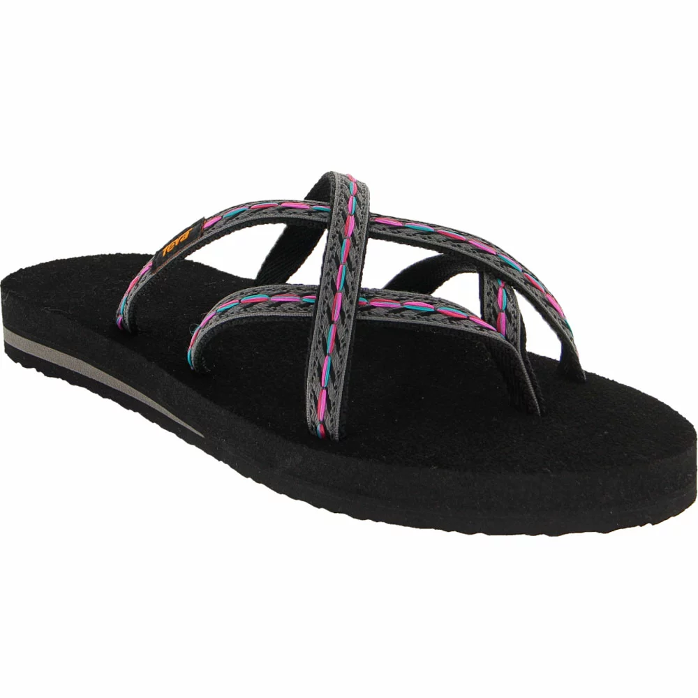 Teva Olowahu Flip Flop Sandals - Womens Black Pink - Image 2