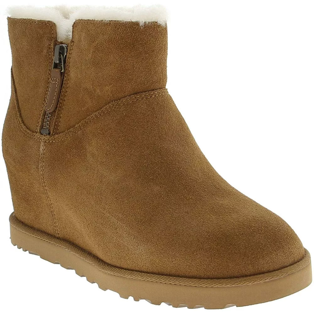 UGG Boots UGG Classic Femme Zip Mini Casual Boots - Womens Chestnut - Image 2