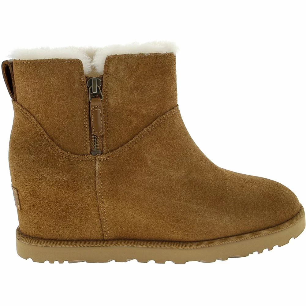 UGG Boots UGG Classic Femme Zip Mini Casual Boots - Womens Chestnut