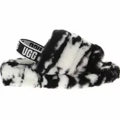 UGG Boots UGG Fluff Yeah Slide Marble Womens Slippers Black White