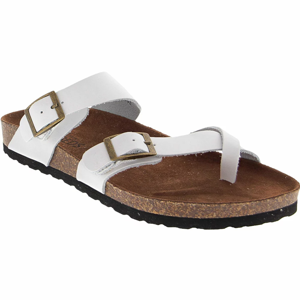 White Mountain Gracie Sandals - Womens White Leather - Image 2