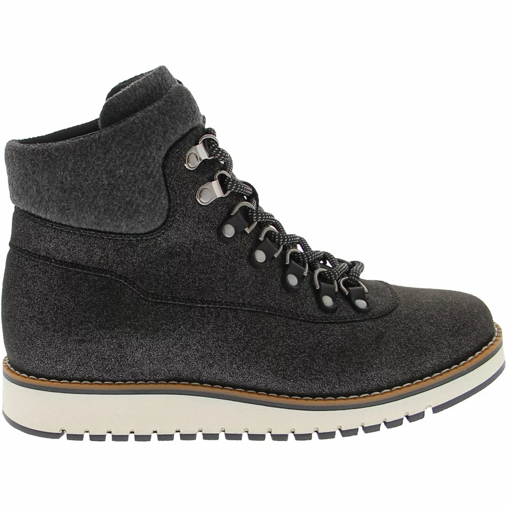 White Mountain Cozy Casual Boots - Womens Black Textile